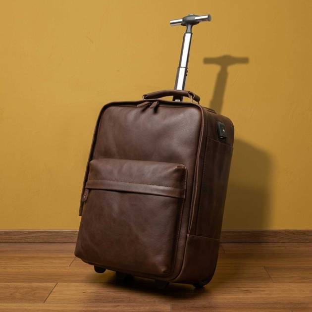 Leather Trolley Backpack