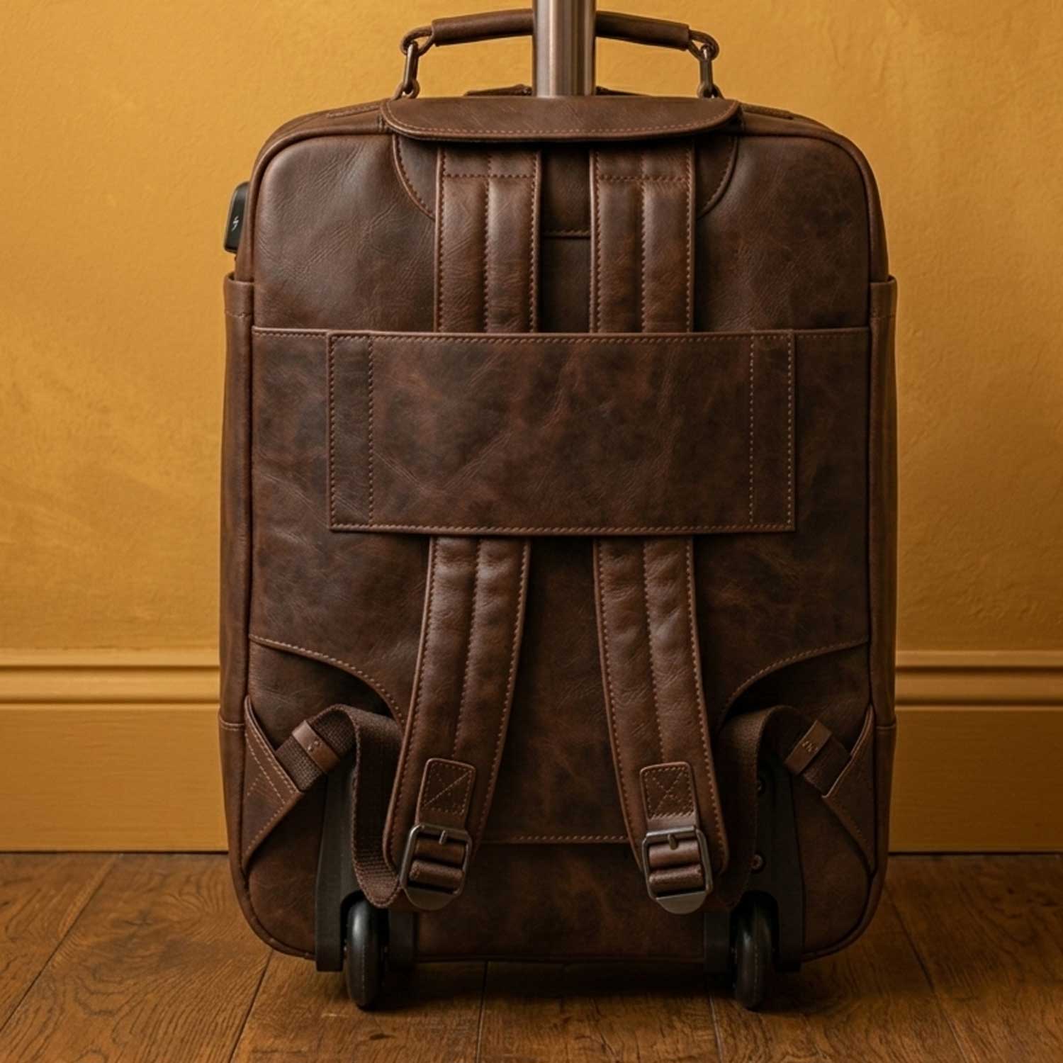 Leather Trolley Backpack - Image 3