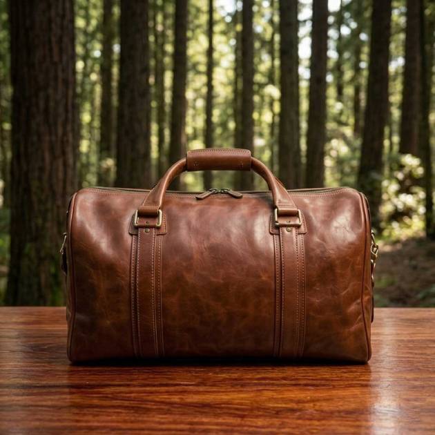 African Duffel Leather Bag