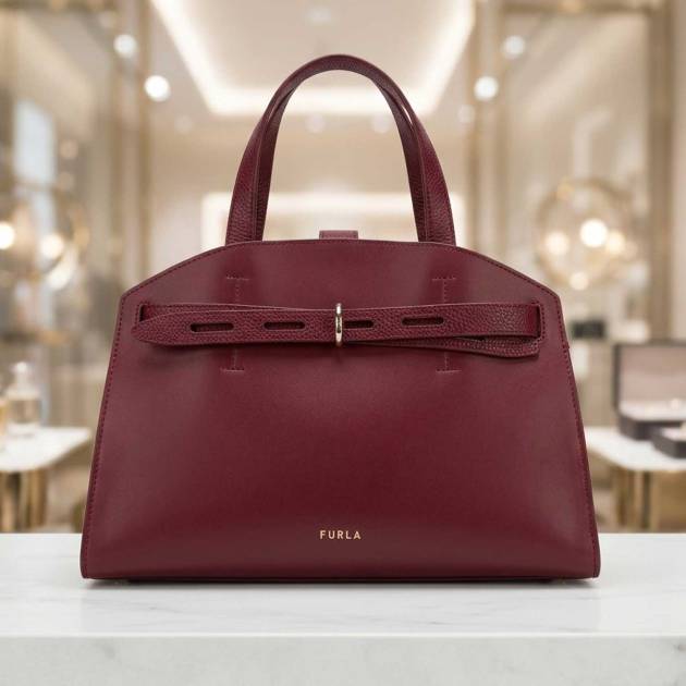 Furla Maroon Leather Bag