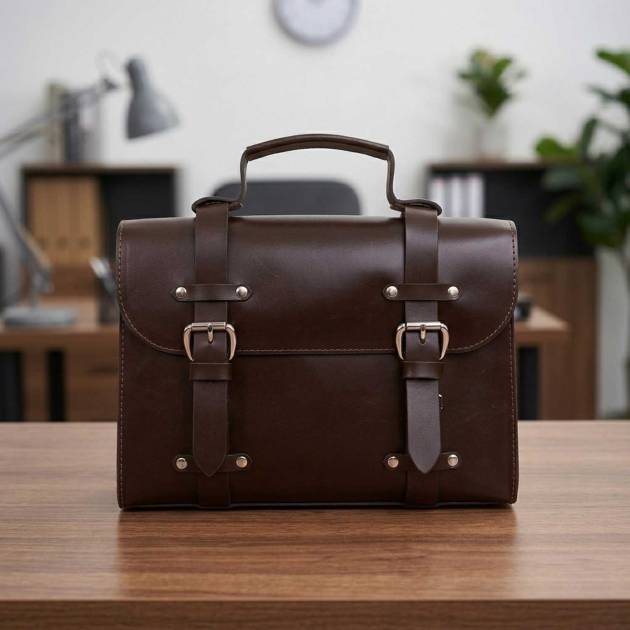 Espresso Leather Briefcase